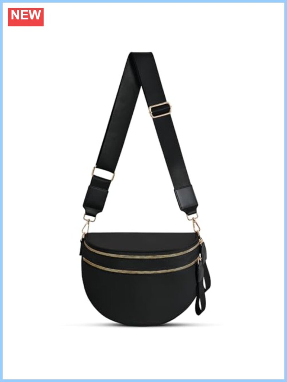 Checkered Nylon Crossbody Bag Bum Bag Large Fanny Pack Adjustable Strap